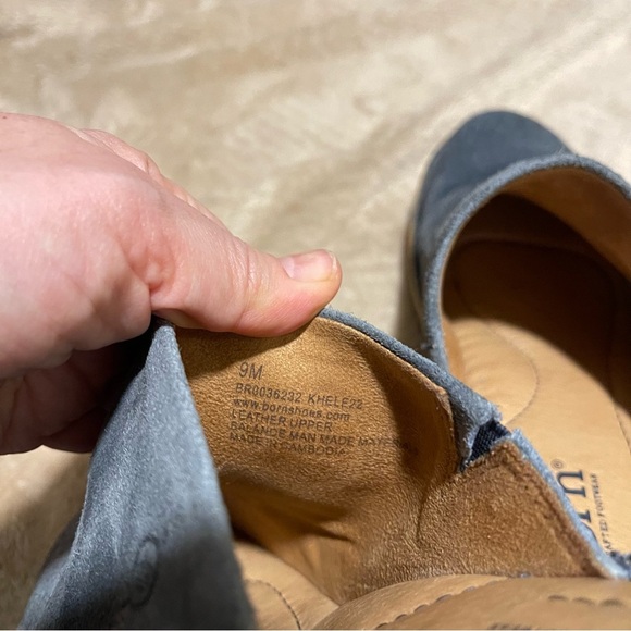 Born | Distressed Blue Suede “Natalie” Leather Platform Clogs Mules Comfort |  9 - Picture 7 of 7